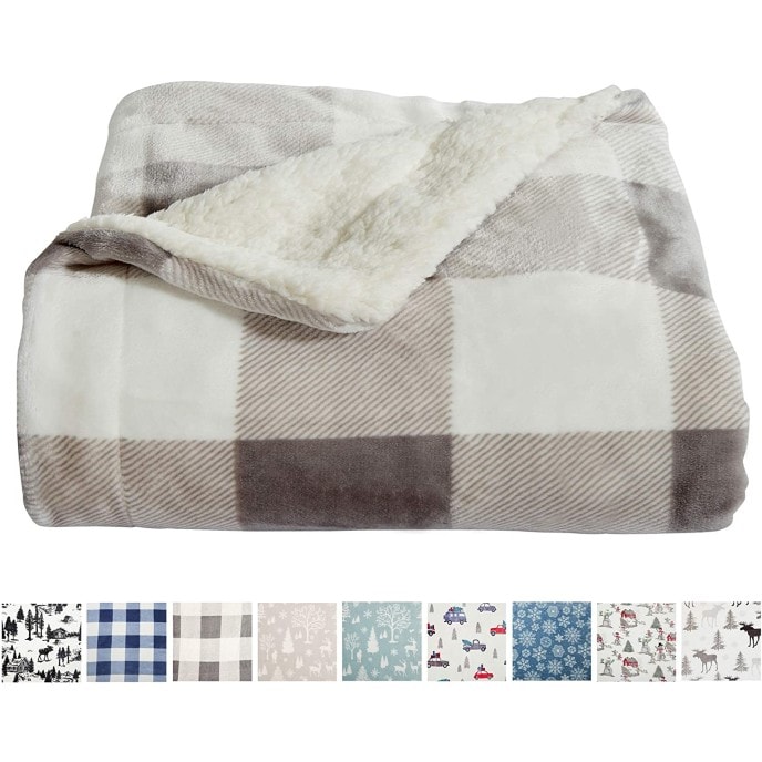 Home Fashion Designs Premium Reversible Sherpa and Fleece Velvet Plush Blanket