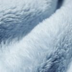 blue fluffy blanket close view