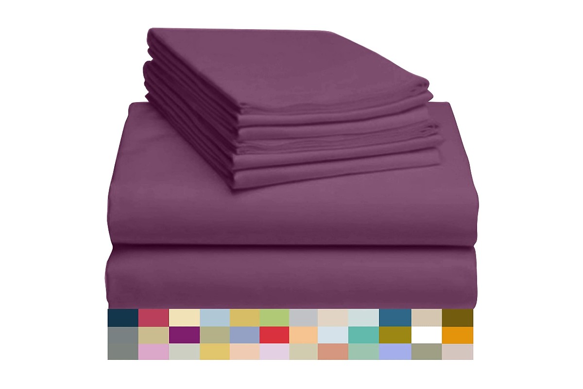 LuxClub 7 PC Sheet Set Bamboo Sheets Deep Pockets